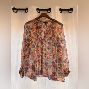 Ella Moss Floral Chiffon Blouse